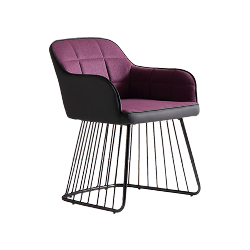 Industriële metalen basis eetkamerstoel gestoffeerde eetkamerstoel