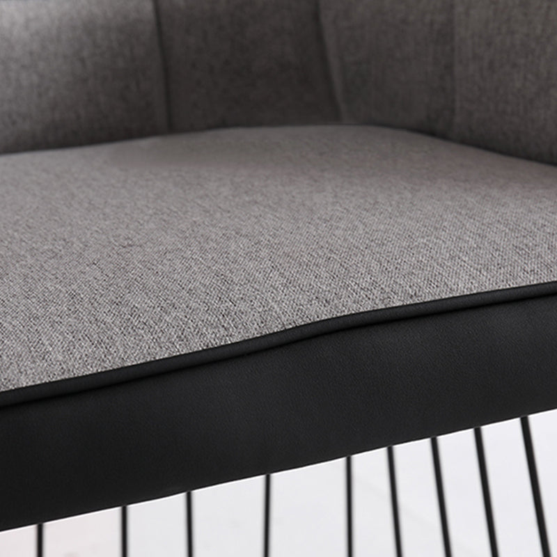 Industriële metalen basis eetkamerstoel gestoffeerde eetkamerstoel