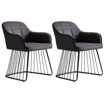 Industriële metalen basis eetkamerstoel gestoffeerde eetkamerstoel