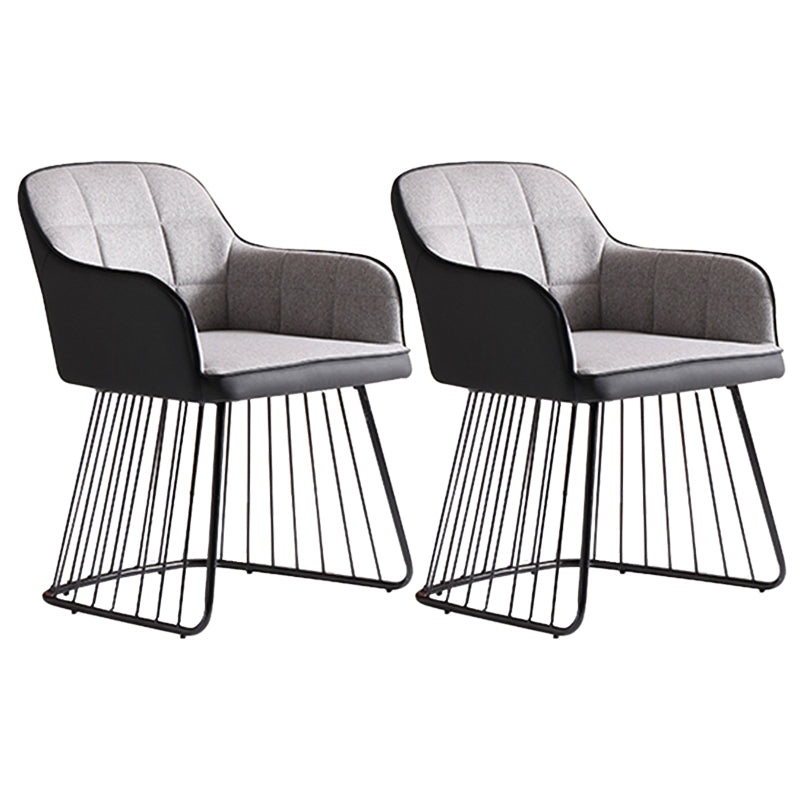 Industriële metalen basis eetkamerstoel gestoffeerde eetkamerstoel