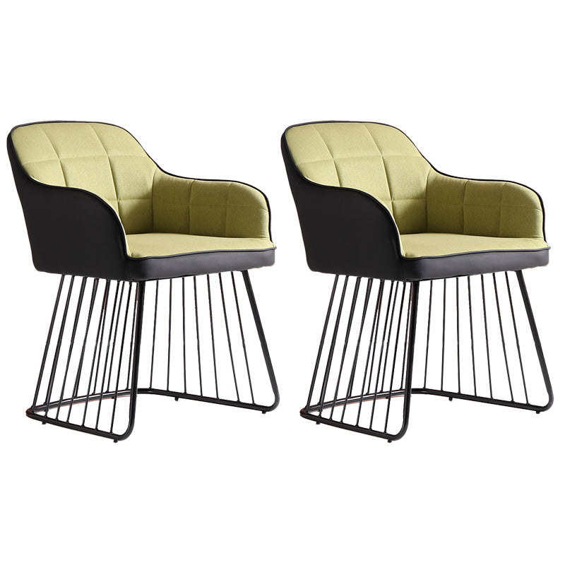 Industriële metalen basis eetkamerstoel gestoffeerde eetkamerstoel