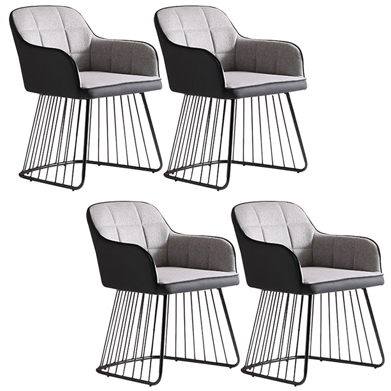 Industriële metalen basis eetkamerstoel gestoffeerde eetkamerstoel