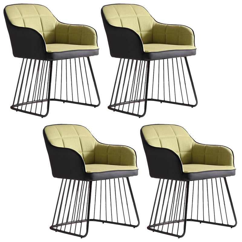 Industriële metalen basis eetkamerstoel gestoffeerde eetkamerstoel