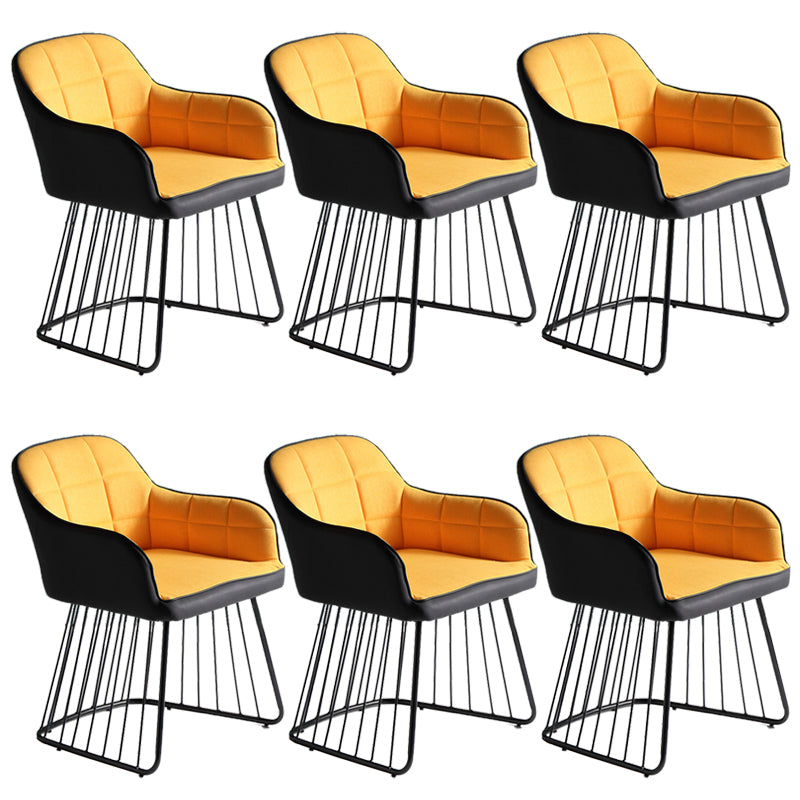 Industriële metalen basis eetkamerstoel gestoffeerde eetkamerstoel