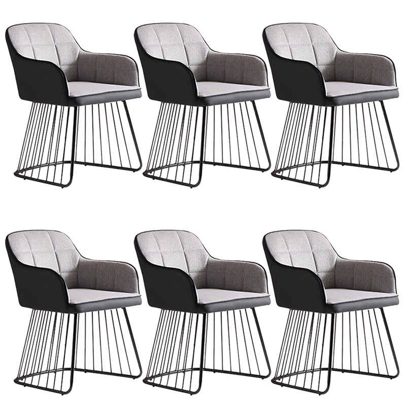 Industriële metalen basis eetkamerstoel gestoffeerde eetkamerstoel
