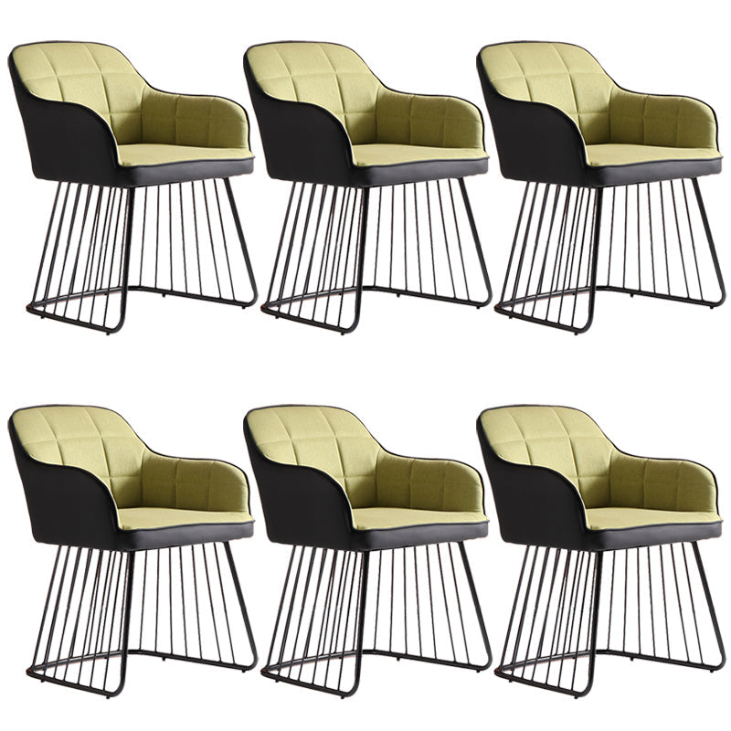 Industriële metalen basis eetkamerstoel gestoffeerde eetkamerstoel
