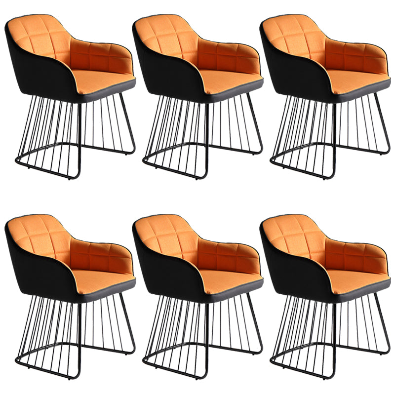 Industriële metalen basis eetkamerstoel gestoffeerde eetkamerstoel