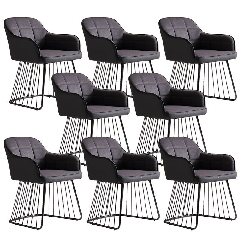 Industriële metalen basis eetkamerstoel gestoffeerde eetkamerstoel