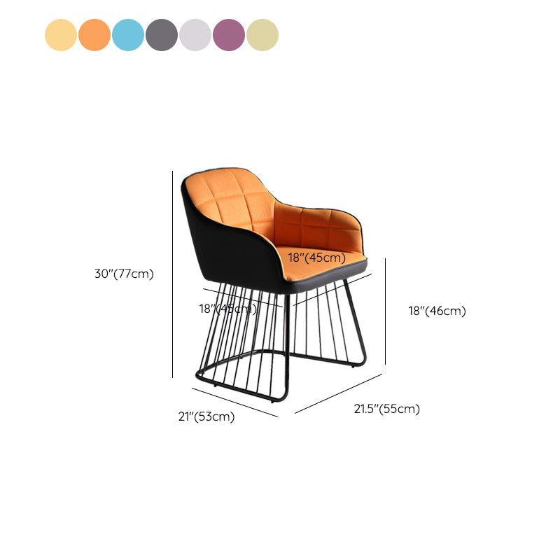 Industriële metalen basis eetkamerstoel gestoffeerde eetkamerstoel