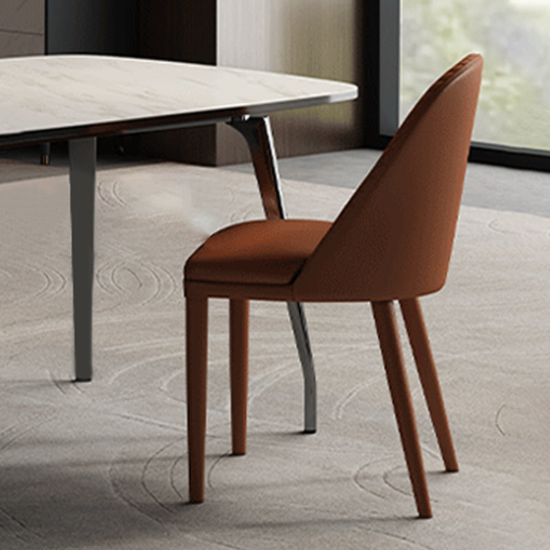 Contemporary Parsons Chair Faux Leather Kitchen Dining Armless Chair