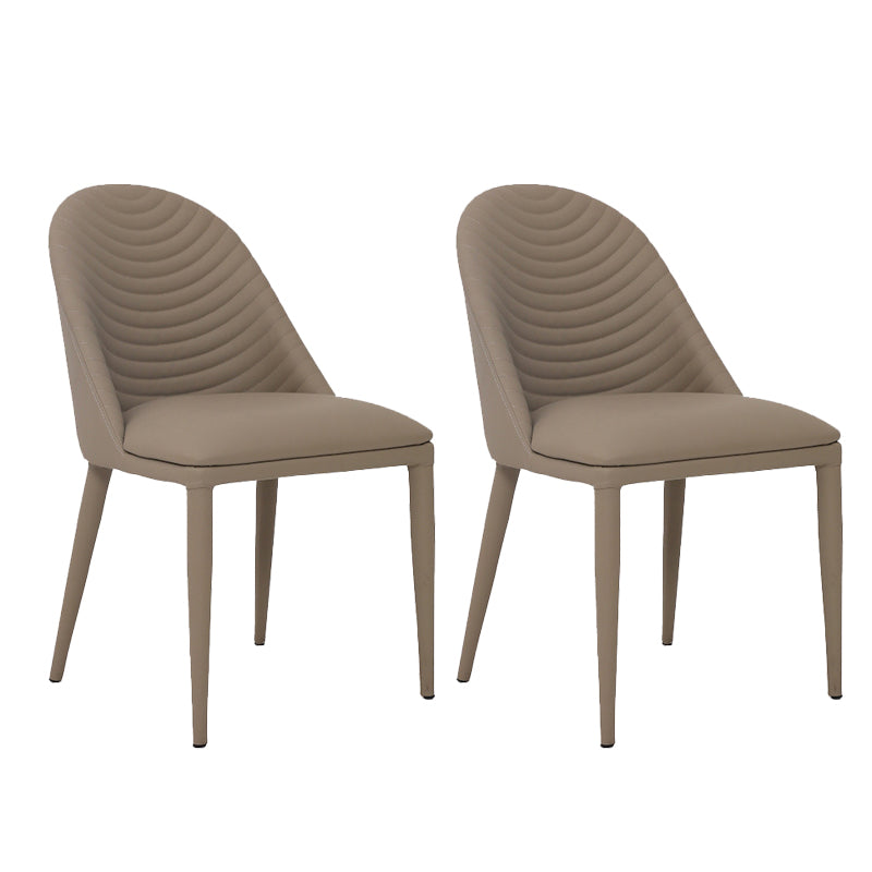 Contemporary Parsons Chair Faux Leather Kitchen Dining Armless Chair