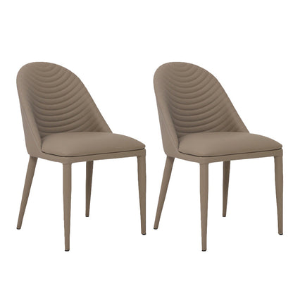 Contemporary Parsons Chair Faux Leather Kitchen Dining Armless Chair