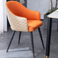 Upholstered Arm Chair Industrial Faux Leather Indoor Dining Chair with Metal Legs