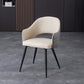 Upholstered Arm Chair Industrial Faux Leather Indoor Dining Chair with Metal Legs