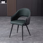 Upholstered Arm Chair Industrial Faux Leather Indoor Dining Chair with Metal Legs