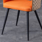 Upholstered Arm Chair Industrial Faux Leather Indoor Dining Chair with Metal Legs