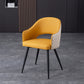 Upholstered Arm Chair Industrial Faux Leather Indoor Dining Chair with Metal Legs