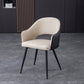 Upholstered Arm Chair Industrial Faux Leather Indoor Dining Chair with Metal Legs