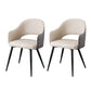 Upholstered Arm Chair Industrial Faux Leather Indoor Dining Chair with Metal Legs