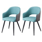 Upholstered Arm Chair Industrial Faux Leather Indoor Dining Chair with Metal Legs