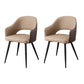 Upholstered Arm Chair Industrial Faux Leather Indoor Dining Chair with Metal Legs
