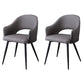 Upholstered Arm Chair Industrial Faux Leather Indoor Dining Chair with Metal Legs