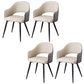 Upholstered Arm Chair Industrial Faux Leather Indoor Dining Chair with Metal Legs