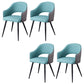 Upholstered Arm Chair Industrial Faux Leather Indoor Dining Chair with Metal Legs