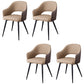 Upholstered Arm Chair Industrial Faux Leather Indoor Dining Chair with Metal Legs