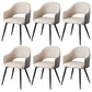 Upholstered Arm Chair Industrial Faux Leather Indoor Dining Chair with Metal Legs