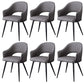 Upholstered Arm Chair Industrial Faux Leather Indoor Dining Chair with Metal Legs