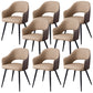 Upholstered Arm Chair Industrial Faux Leather Indoor Dining Chair with Metal Legs
