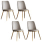 White Upholstered Dining Chair Kitchen Dining Chair with Metal Legs