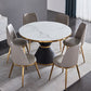 White Upholstered Dining Chair Kitchen Dining Chair with Metal Legs