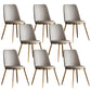 White Upholstered Dining Chair Kitchen Dining Chair with Metal Legs