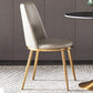 White Upholstered Dining Chair Kitchen Dining Chair with Metal Legs