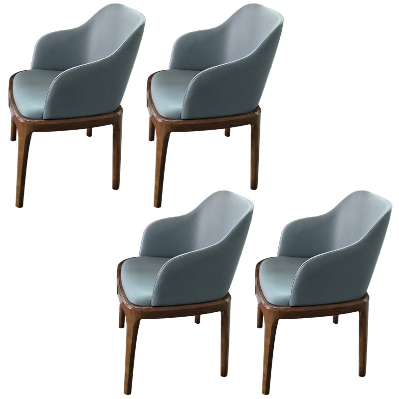 Gepolsterter Esstuhl zeitgenössische Küche Essarmstuhl mit Holzbeinen