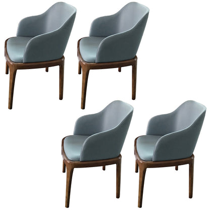 Gepolsterter Esstuhl zeitgenössische Küche Essarmstuhl mit Holzbeinen