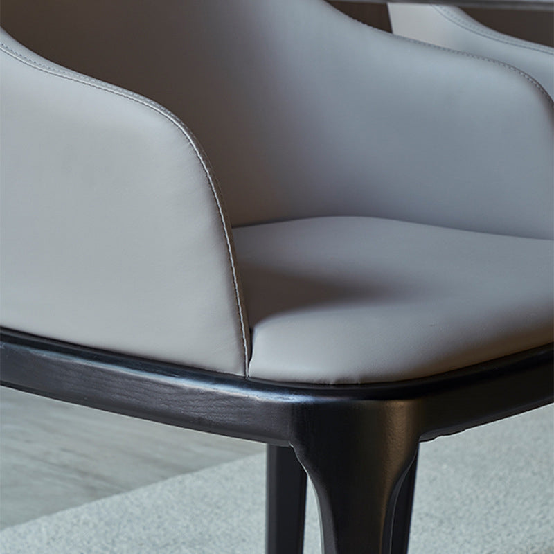 Gepolsterter Esstuhl zeitgenössische Küche Essarmstuhl mit Holzbeinen