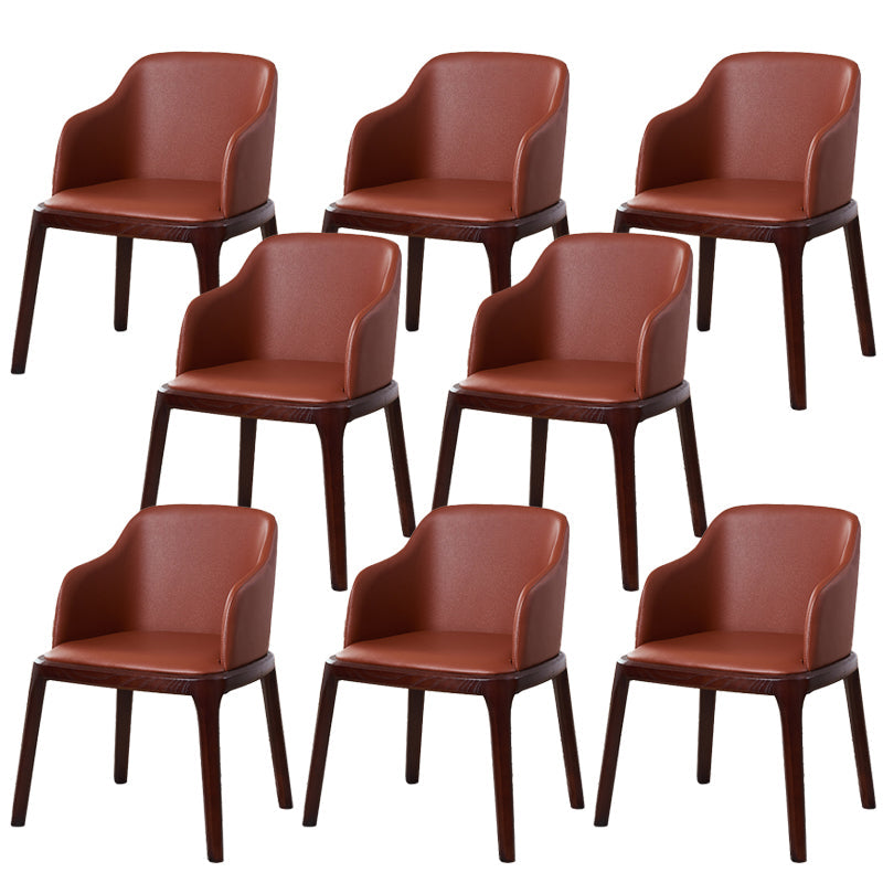 Gepolsterter Esstuhl zeitgenössische Küche Essarmstuhl mit Holzbeinen