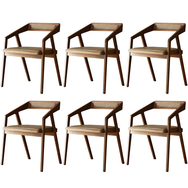 Contemporary Kitchen Dining Armchair Wood Side Dining Chairs 6 Piece Set Clearhalo 'Dining Chairs' 'Dining Tables & Seating' 'dining_chair' 'furn' 'furn_dining_chair' 'Furniture' 'Kitchen & Dining Furniture' 6230555