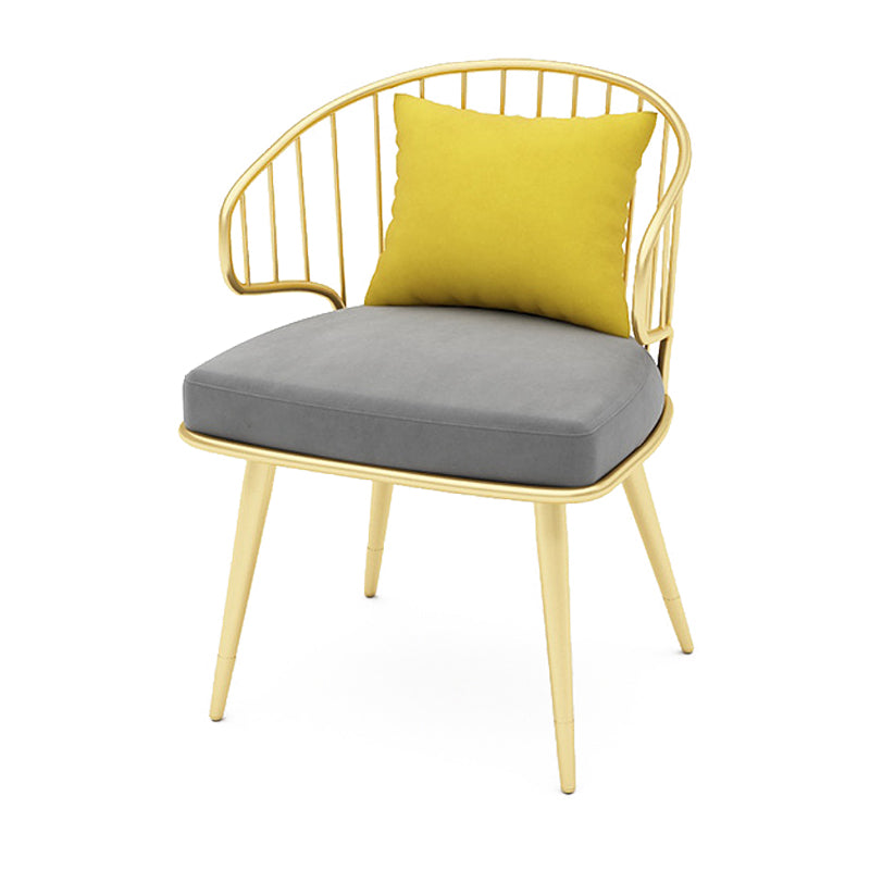Contemporary Kitchen Dining Armchair Metal Side Dining Chairs in Gold Clearhalo 'Dining Chairs' 'Dining Tables & Seating' 'dining_chair' 'furn' 'furn_dining_chair' 'Furniture' 'Kitchen & Dining Furniture' 6230574