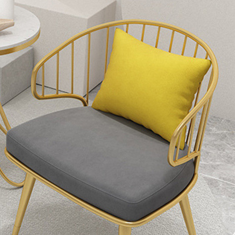 Contemporary Kitchen Dining Armchair Metal Side Dining Chairs in Gold Clearhalo 'Dining Chairs' 'Dining Tables & Seating' 'dining_chair' 'furn' 'furn_dining_chair' 'Furniture' 'Kitchen & Dining Furniture' 6230575