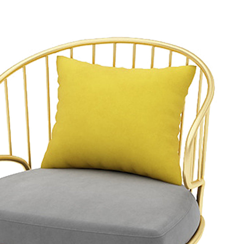 Contemporary Kitchen Dining Armchair Metal Side Dining Chairs in Gold Clearhalo 'Dining Chairs' 'Dining Tables & Seating' 'dining_chair' 'furn' 'furn_dining_chair' 'Furniture' 'Kitchen & Dining Furniture' 6230577