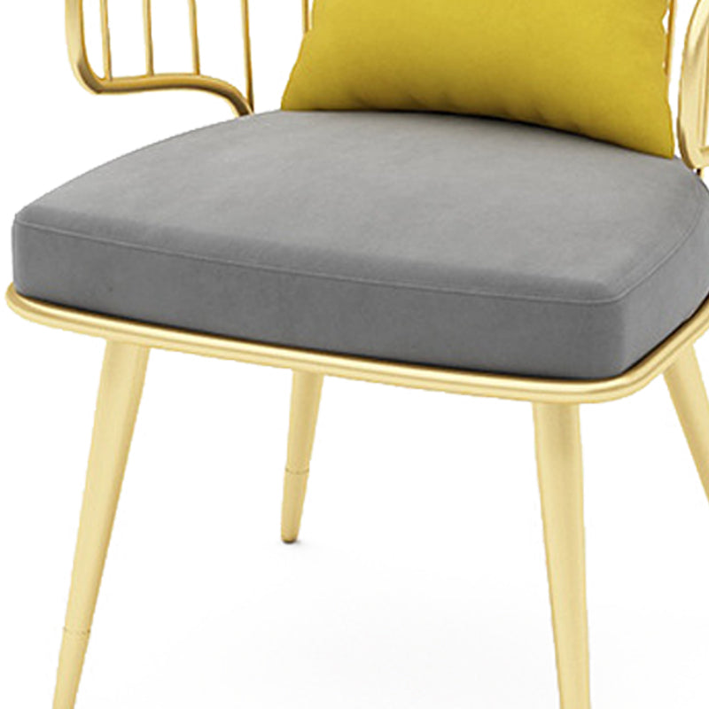 Contemporary Kitchen Dining Armchair Metal Side Dining Chairs in Gold Clearhalo 'Dining Chairs' 'Dining Tables & Seating' 'dining_chair' 'furn' 'furn_dining_chair' 'Furniture' 'Kitchen & Dining Furniture' 6230581