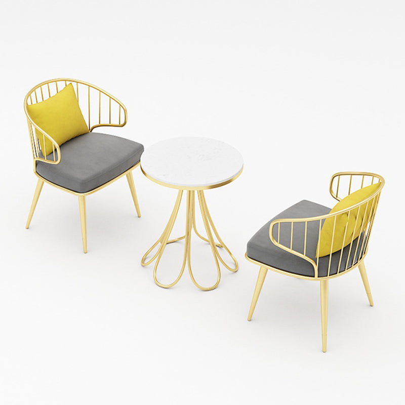 Contemporary Kitchen Dining Armchair Metal Side Dining Chairs in Gold Clearhalo 'Dining Chairs' 'Dining Tables & Seating' 'dining_chair' 'furn' 'furn_dining_chair' 'Furniture' 'Kitchen & Dining Furniture' 6230583