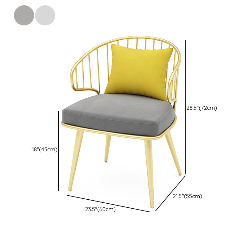 Contemporary Kitchen Dining Armchair Metal Side Dining Chairs in Gold Clearhalo 'Dining Chairs' 'Dining Tables & Seating' 'dining_chair' 'furn' 'furn_dining_chair' 'Furniture' 'Kitchen & Dining Furniture' 6230584