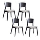 Wood Kitchen Dining Side Chair Open Back Dining Side Chair in Black Frame