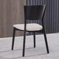 Wood Kitchen Dining Side Chair Open Back Dining Side Chair in Black Frame