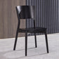 Wood Kitchen Dining Side Chair Open Back Dining Side Chair in Black Frame
